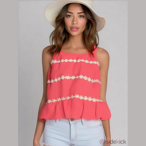 Finn & Clover Pink Daisy Tank Top Women’s (Sz S)